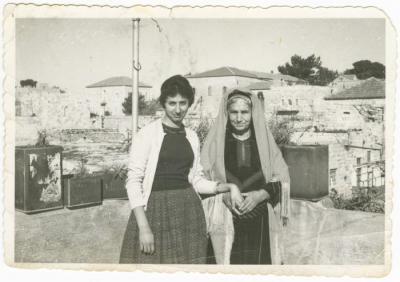 Janette Mikhael with Her Grandmother Hanna Mikhael, 1957 