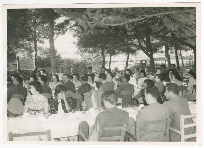A Farewell Party for Khalil al-Azzeh at Odeh Hotel in Ramallah, 1958