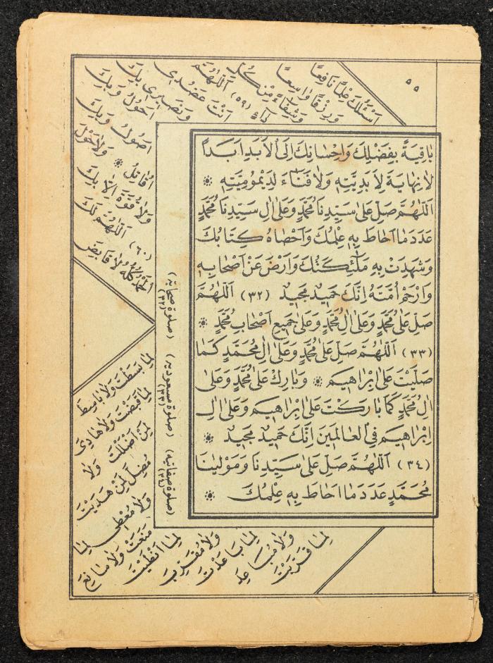 جزء من كتاب يشرح فضل الصلاة على النبي، عشرينيات القرن العشرين 