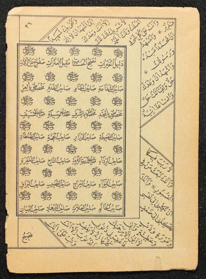 جزء من كتاب يشرح فضل الصلاة على النبي، عشرينيات القرن العشرين 