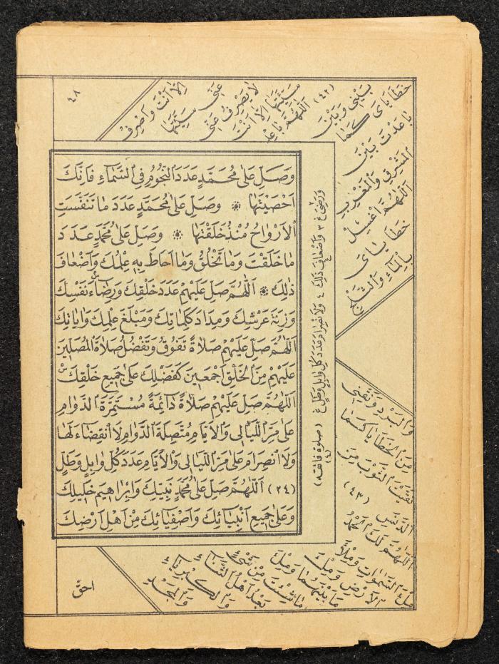 جزء من كتاب يشرح فضل الصلاة على النبي، عشرينيات القرن العشرين 