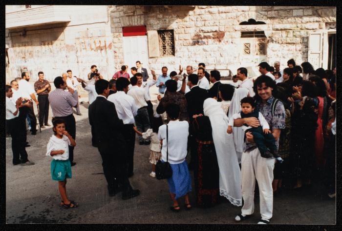People at Issa Abdallah's Wedding, Birzeit, 1988