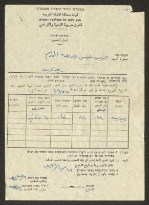 كتاب موجه من دائرة التخمين إلى جريس عبد الله، 13 شباط 1977