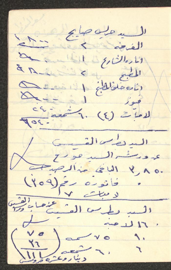 دفتر حسابات خاص بعائلة عبد الله