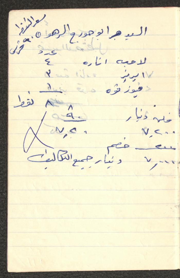 دفتر حسابات خاص بعائلة عبد الله