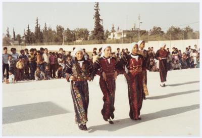 Students Performing Dabkeh with Members of el-Funoun Troupe, Jericho, 1980