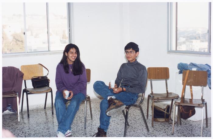Members of el-Funoun Troupe at the Popular Art Center, al-Bireh, 1994