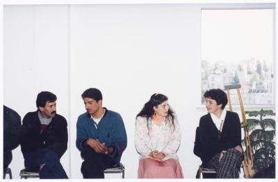 Members of el-Funoun Troupe at the Popular Art Center, al-Bireh, 1994