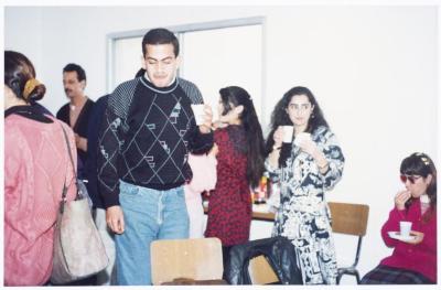 Members of el-Funoun Troupe at the Popular Art Center, al-Bireh, 1994