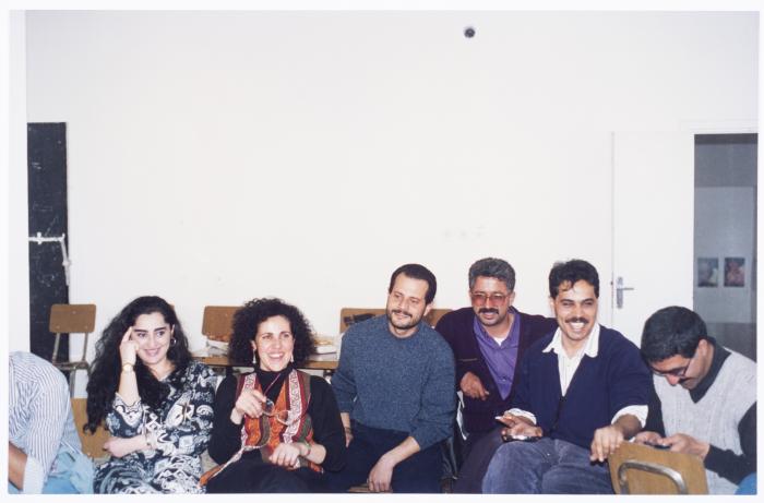 Members of el-Funoun Troupe at the Popular Art Center, al-Bireh, 1994