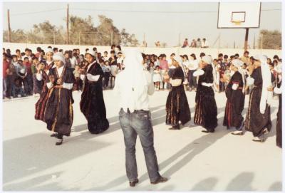 Students Performing Dabkeh with Members of el-Funoun Troupe, Jericho, 1980