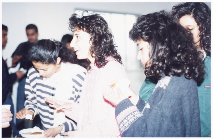 Members of el-Funoun Troupe at the Popular Art Center, al-Bireh, 1994
