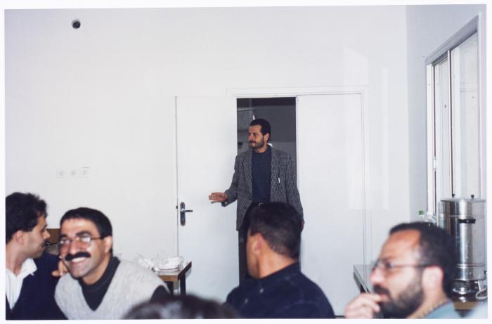 Members of el-Funoun Troupe at the Popular Art Center, al-Bireh, 1994