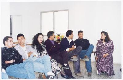 Members of el-Funoun Troupe at the Popular Art Center, al-Bireh, 1994