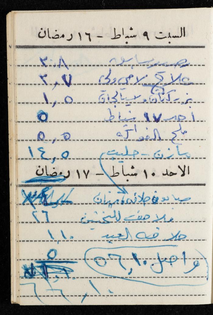 مفكرة وليد الفاهوم، الناصرة، 1963