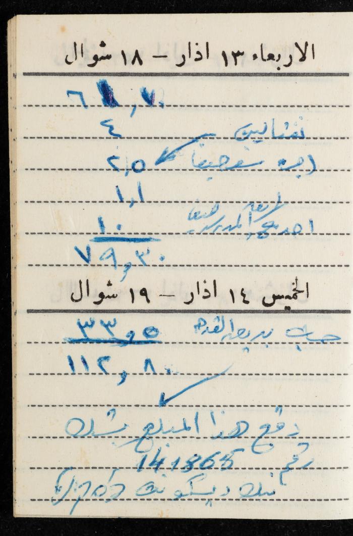 مفكرة وليد الفاهوم، الناصرة، 1963