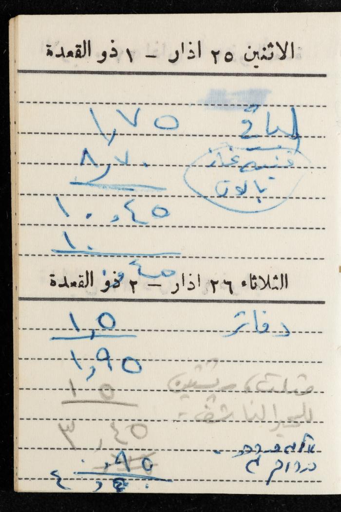 مفكرة وليد الفاهوم، الناصرة، 1963