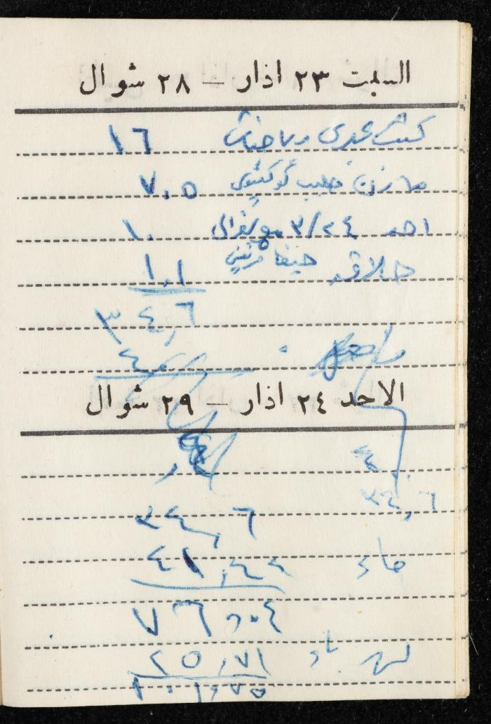 مفكرة وليد الفاهوم، الناصرة، 1963