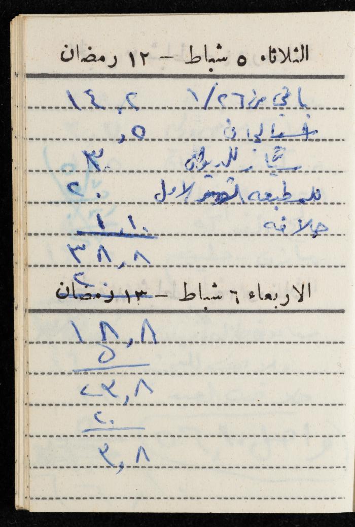 مفكرة وليد الفاهوم، الناصرة، 1963
