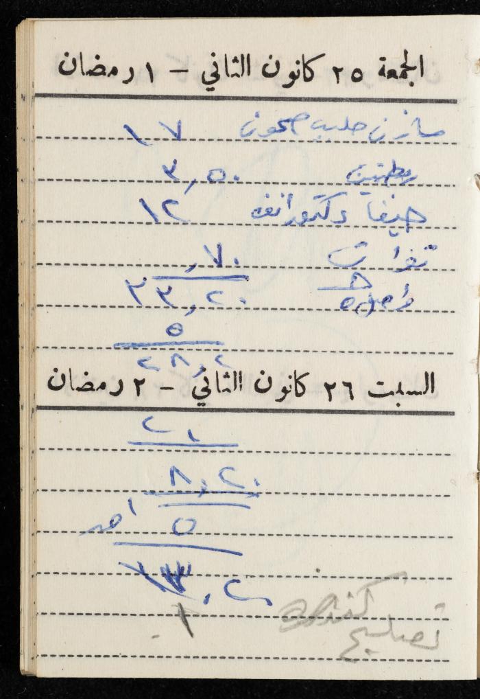 مفكرة وليد الفاهوم، الناصرة، 1963