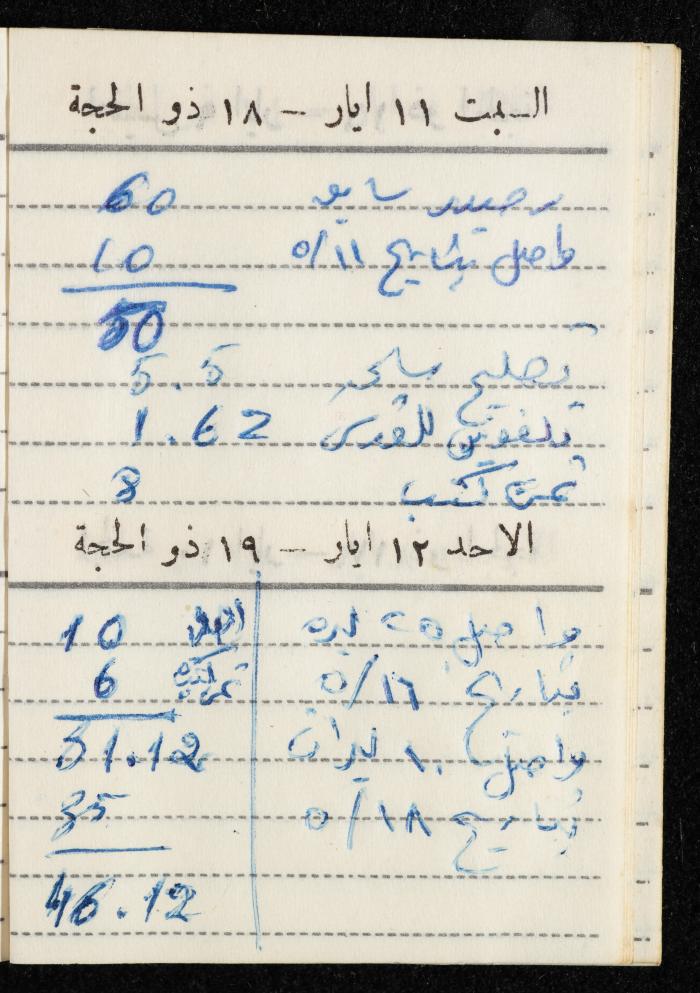 مفكرة وليد الفاهوم، الناصرة، 1963