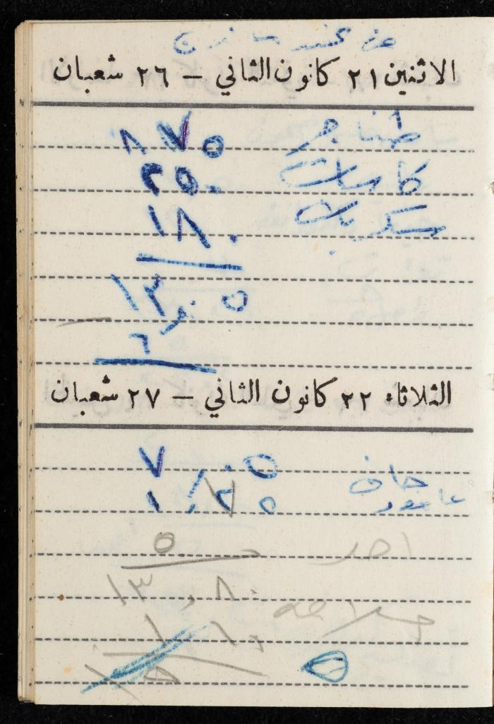 مفكرة وليد الفاهوم، الناصرة، 1963