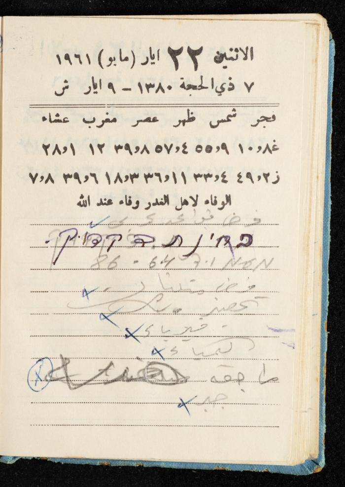 Walid Fahoum's Journal, Nazareth, 1961