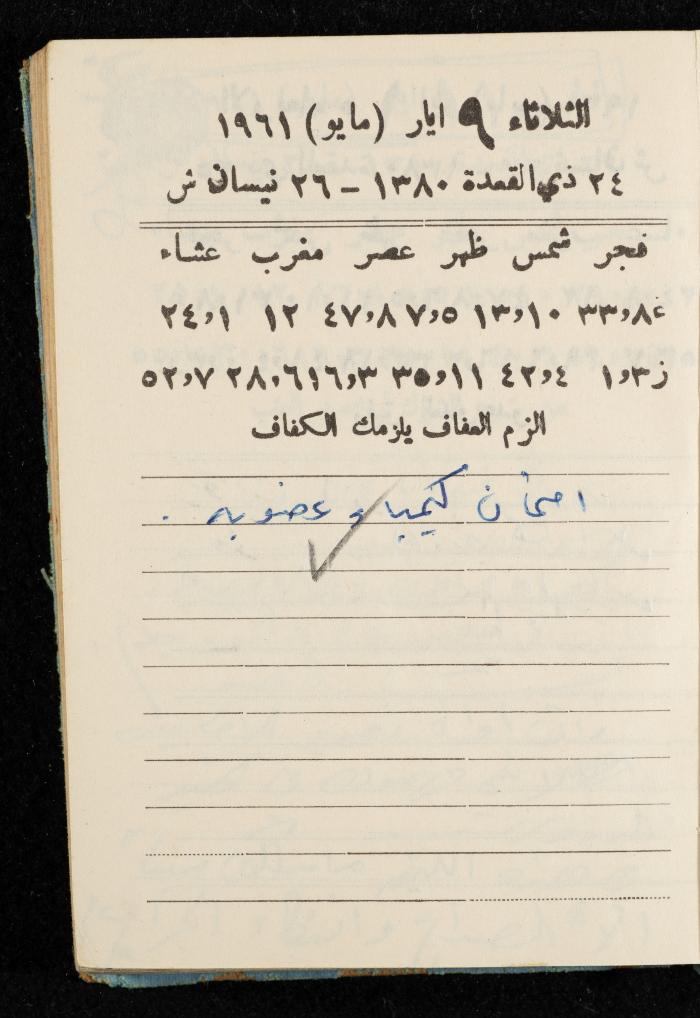 Walid Fahoum's Journal, Nazareth, 1961
