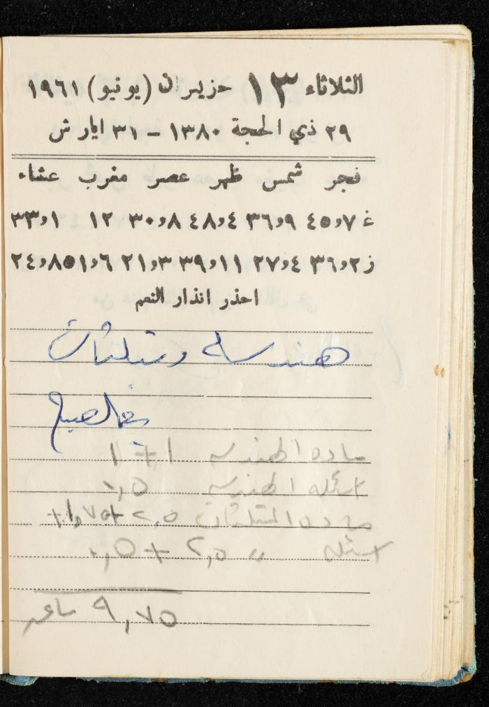 Walid Fahoum's Journal, Nazareth, 1961