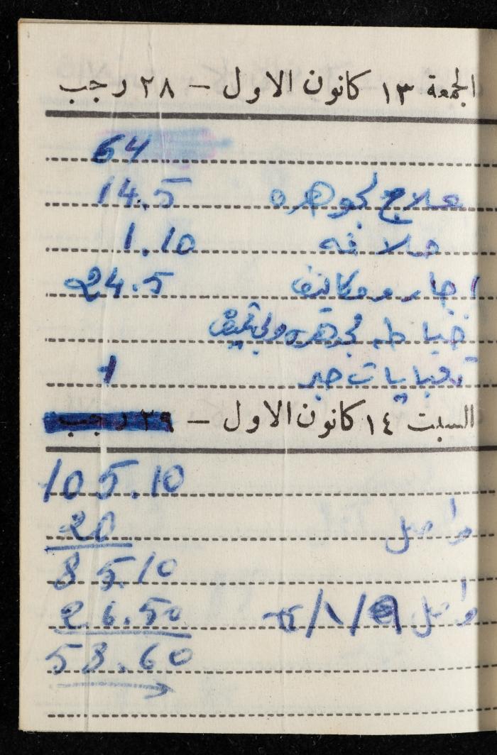 مفكرة وليد الفاهوم، الناصرة، 1963