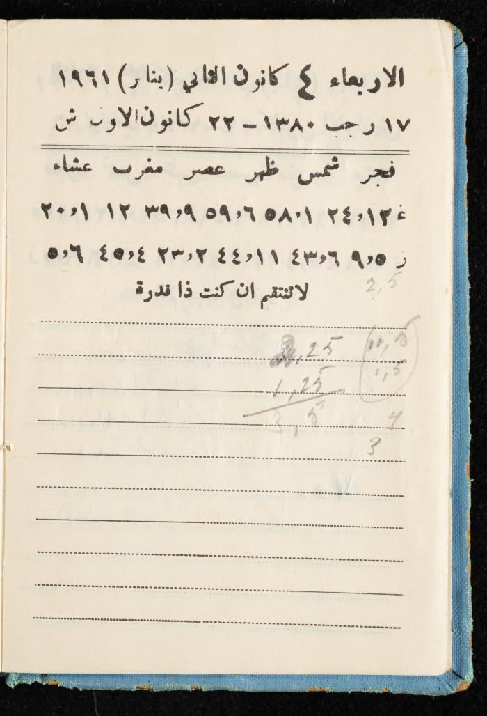 Walid Fahoum's Journal, Nazareth, 1961