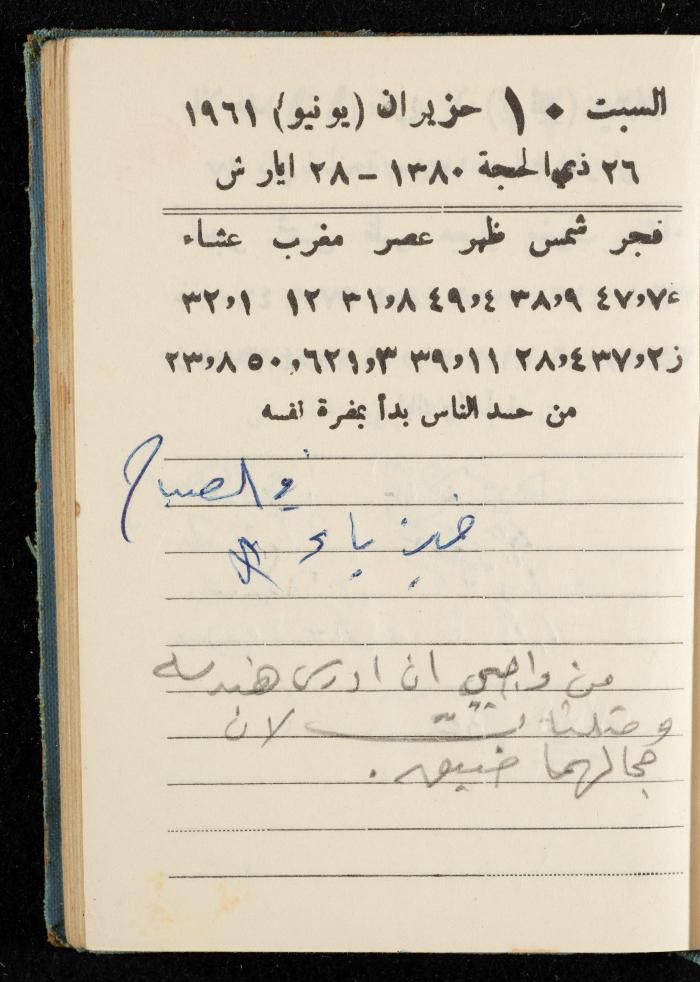 Walid Fahoum's Journal, Nazareth, 1961