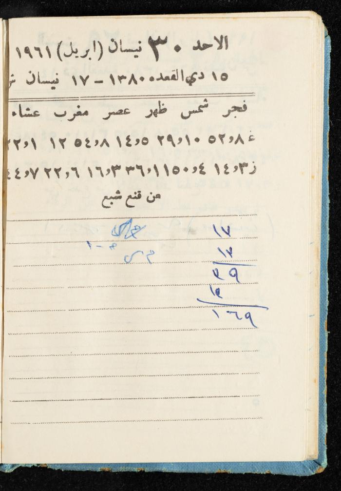 Walid Fahoum's Journal, Nazareth, 1961