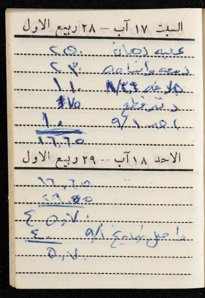 مفكرة وليد الفاهوم، الناصرة، 1963