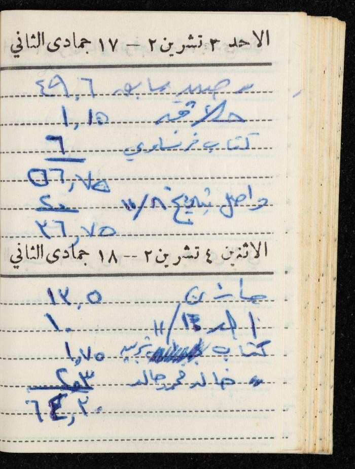 مفكرة وليد الفاهوم، الناصرة، 1963