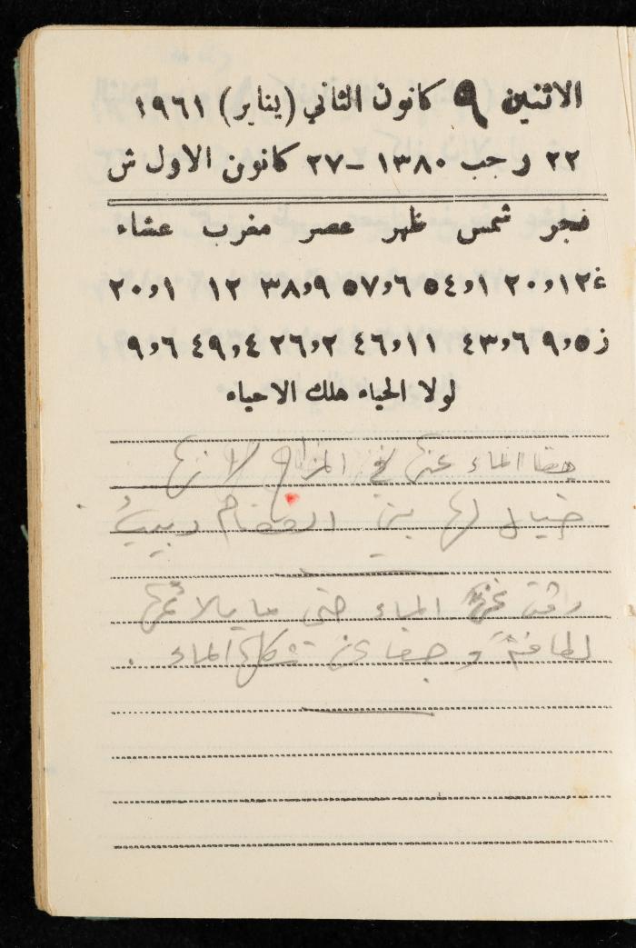 Walid Fahoum's Journal, Nazareth, 1961