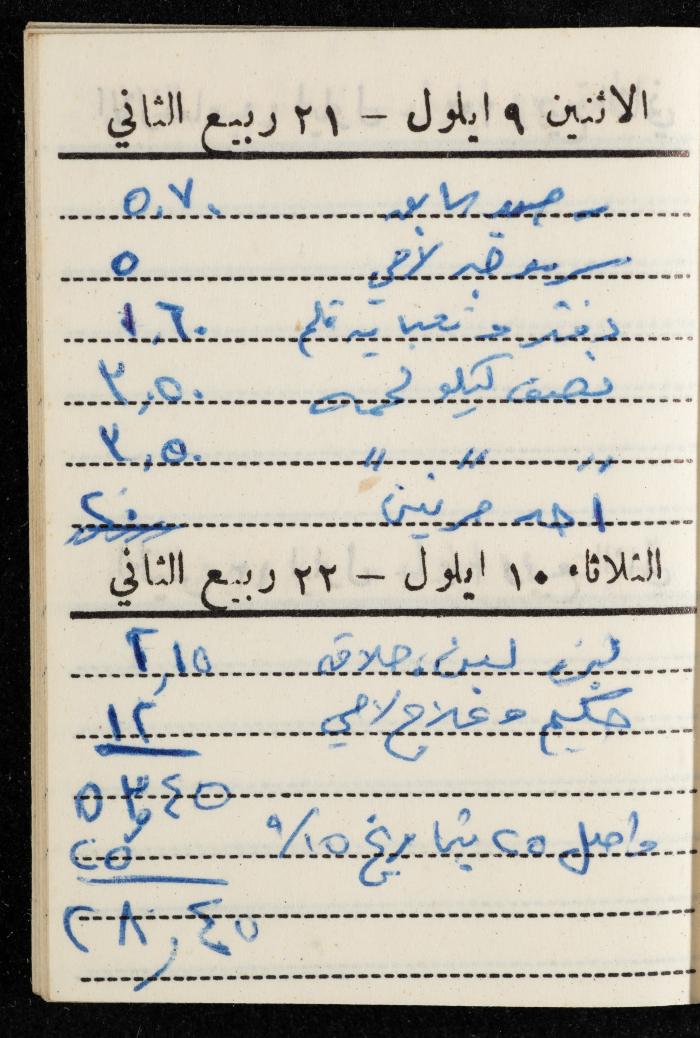 مفكرة وليد الفاهوم، الناصرة، 1963