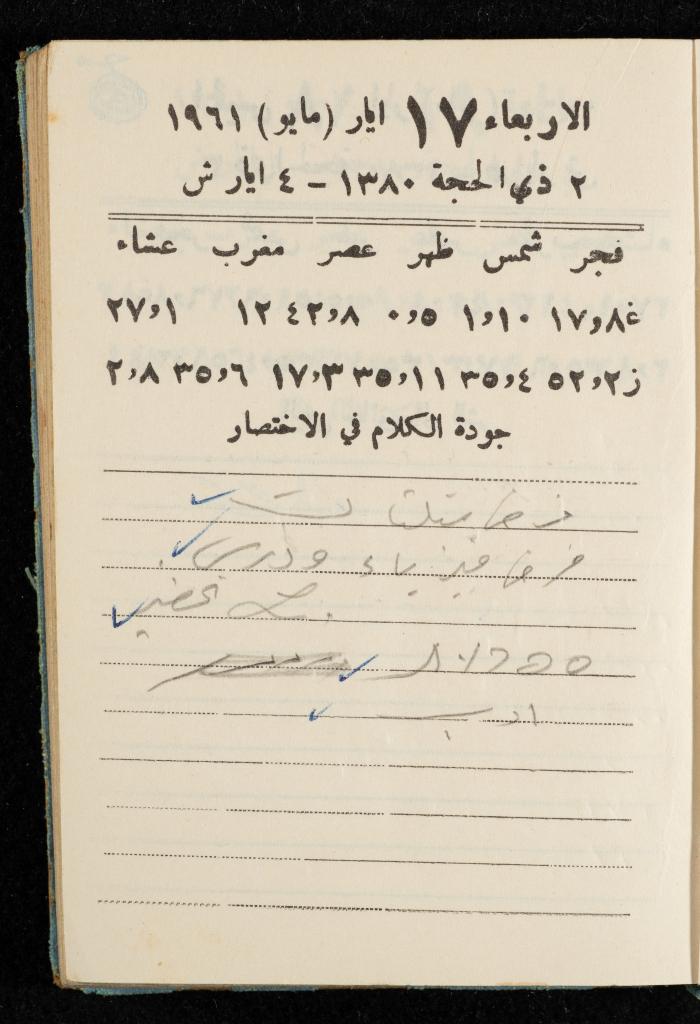 Walid Fahoum's Journal, Nazareth, 1961