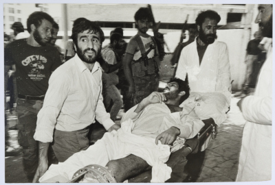 إخلاء الجرحى، مخيم برج البراجنة، 1986