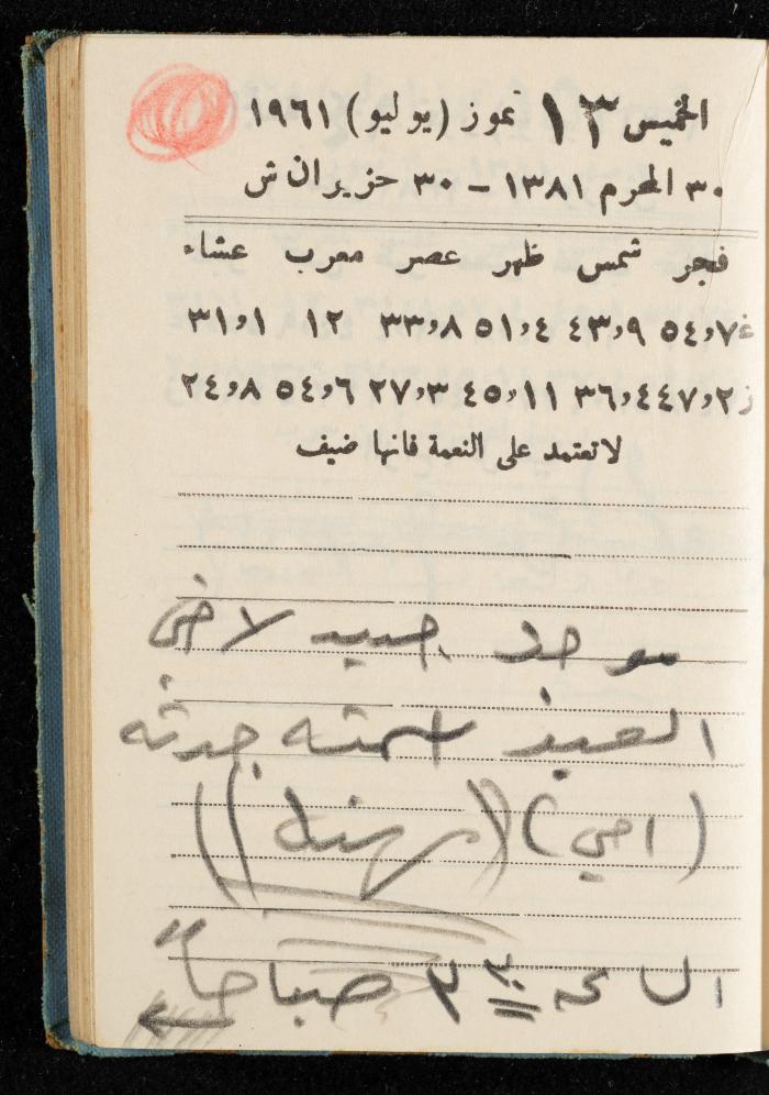 Walid Fahoum's Journal, Nazareth, 1961