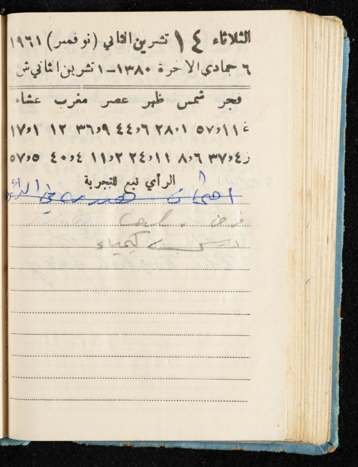 Walid Fahoum's Journal, Nazareth, 1961