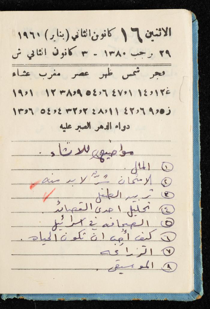 Walid Fahoum's Journal, Nazareth, 1961