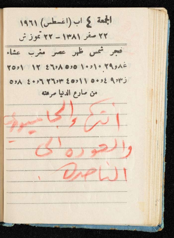 Walid Fahoum's Journal, Nazareth, 1961