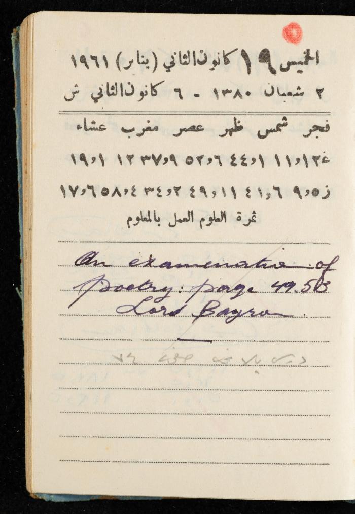 Walid Fahoum's Journal, Nazareth, 1961
