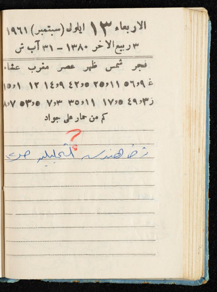 Walid Fahoum's Journal, Nazareth, 1961