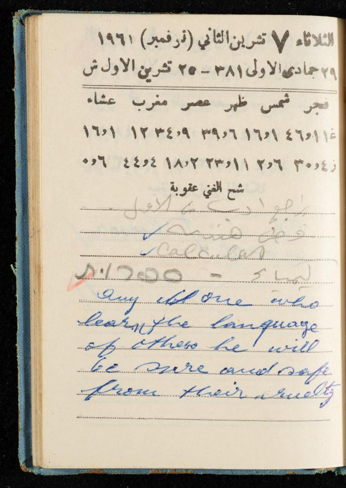 Walid Fahoum's Journal, Nazareth, 1961