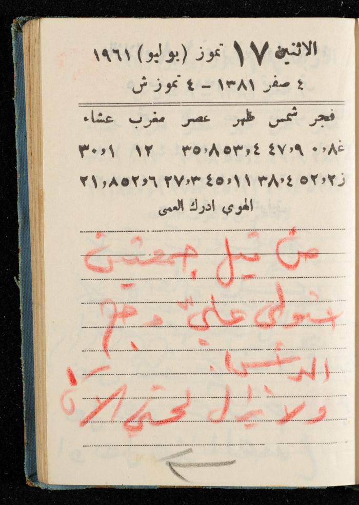 Walid Fahoum's Journal, Nazareth, 1961