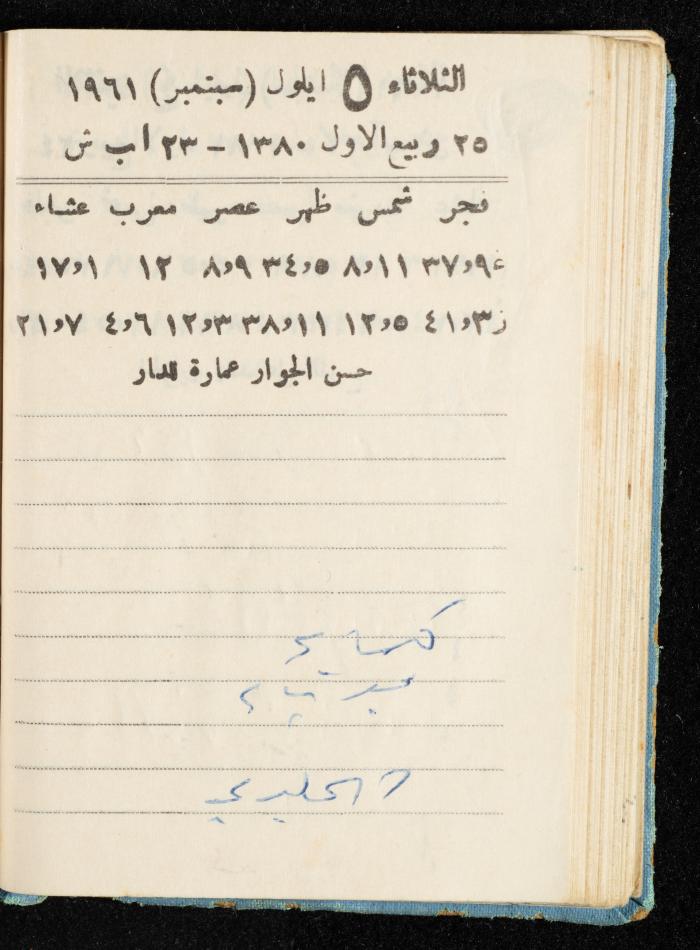 Walid Fahoum's Journal, Nazareth, 1961