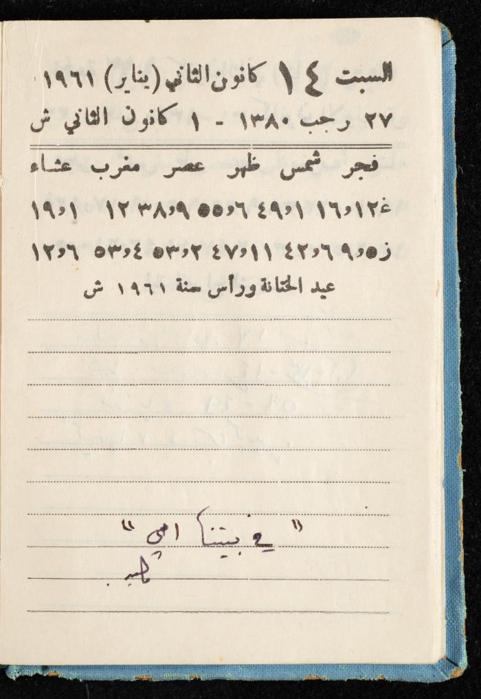 Walid Fahoum's Journal, Nazareth, 1961