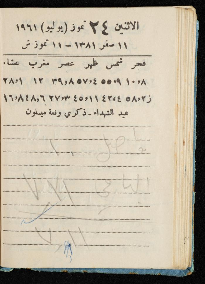 Walid Fahoum's Journal, Nazareth, 1961